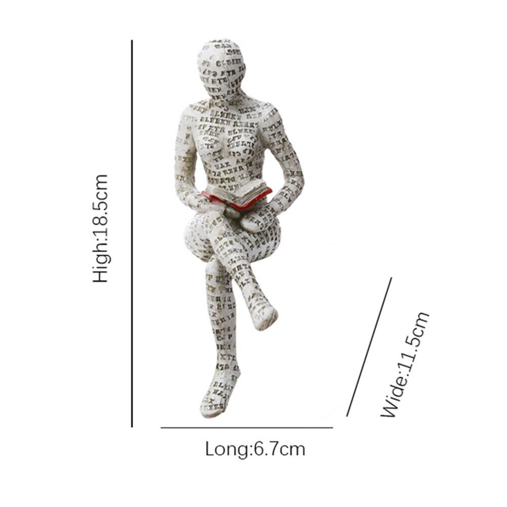 Statuetta Donna Che Legge In Resina - Decorazione Libreria E Scrivania, Design Con Lettere, Idea Regalo Creativa - Foto 11
