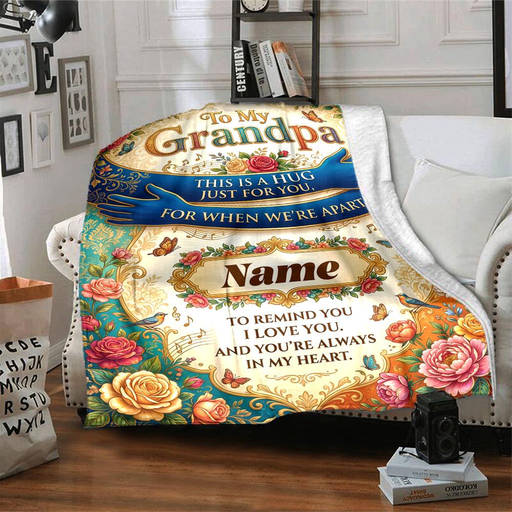 Grandpa'S Cosmic Love Blanket Warmthful Decor Great For Sofa Couch Office Bed Picnics Four Seasons Multipurpose Digital Print Birthday Christmas Gift