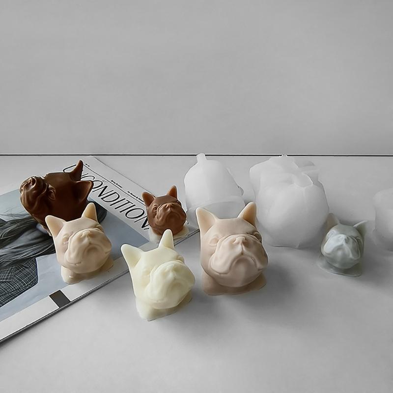 Dog Head Candle Mold DIY Aromatherapy Candles Casting Molds Handcrafted Epoxy Resin Ornaments for DIY Enthusiasts