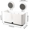 Sink Storage Rack with Suction Cup - White