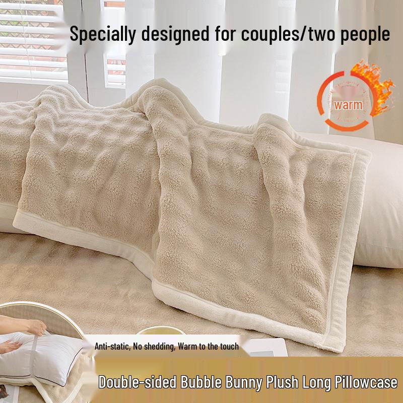 

Dual-Sided Sweatproof Rabbit Fur Velvet Couple Pillow Towel (1.2m/1.5m/1.8m) 50x105cm for 1.0m pillow