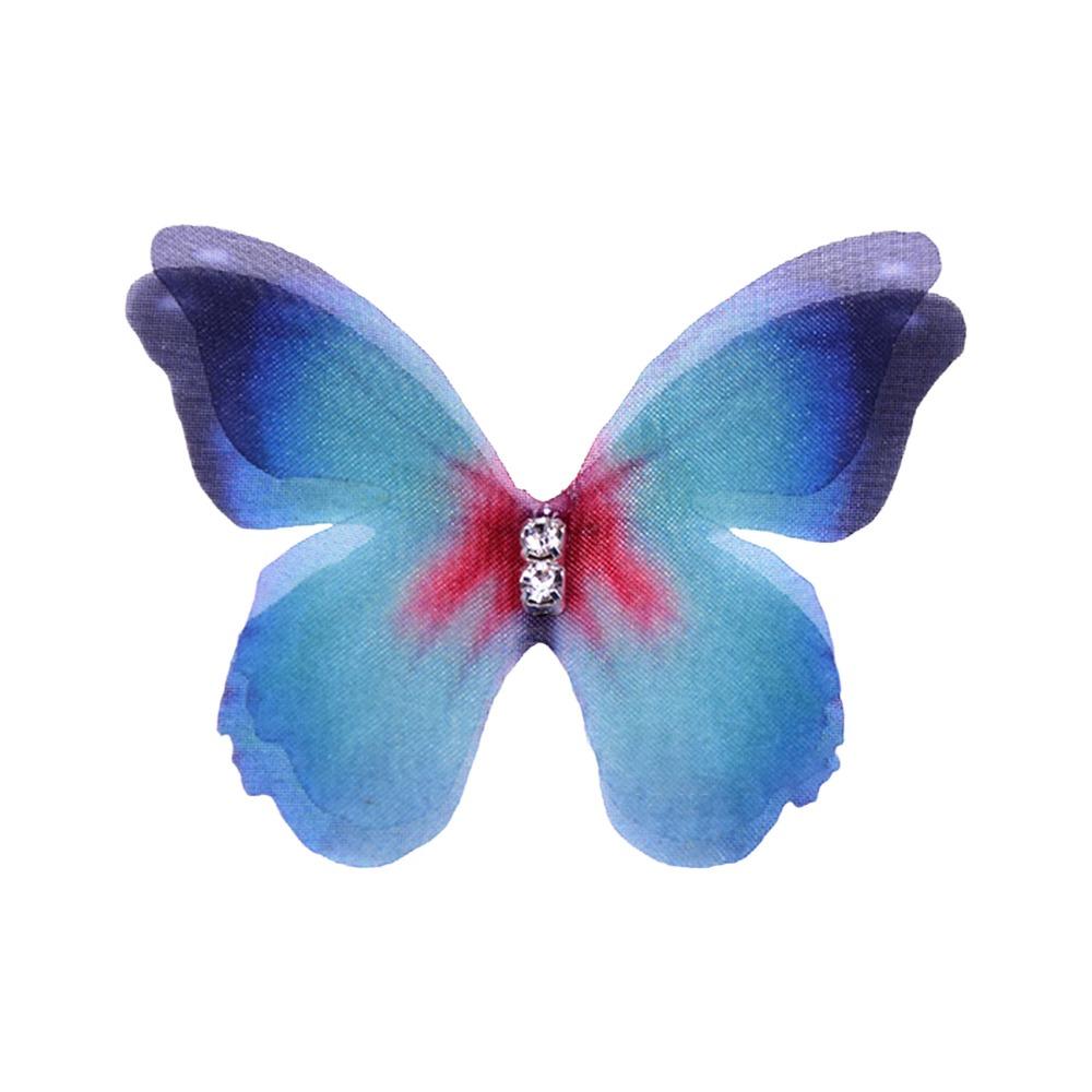 3D Organza Fabric Appliques Double-layer Handmade Chiffon Embroidered Patches Gradient Color Simulation Mesh Patch