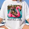 Feral And Salty Raccoon with Flamingo Floats Comfort Colors T-Shirt, Funny Beach Raccoon Shirt, Coastal Raccoon Meme Shirt