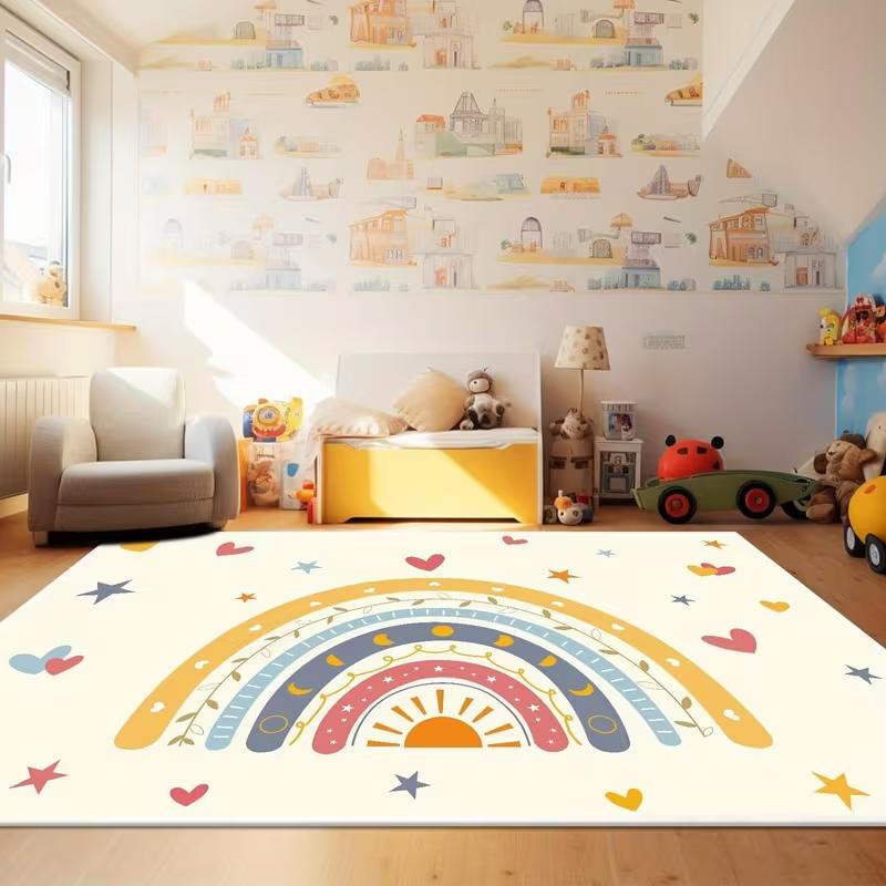 Rainbow Carpet Is Suitable for Living Rooms and Bedrooms. Soft Colored Floor Carpet Bottom Is Suitable for Rooms and Baby Rooms 40X60cm