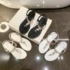 Flat toe sandals women's new summer fashion outer wear with skirt vacation beach shoes