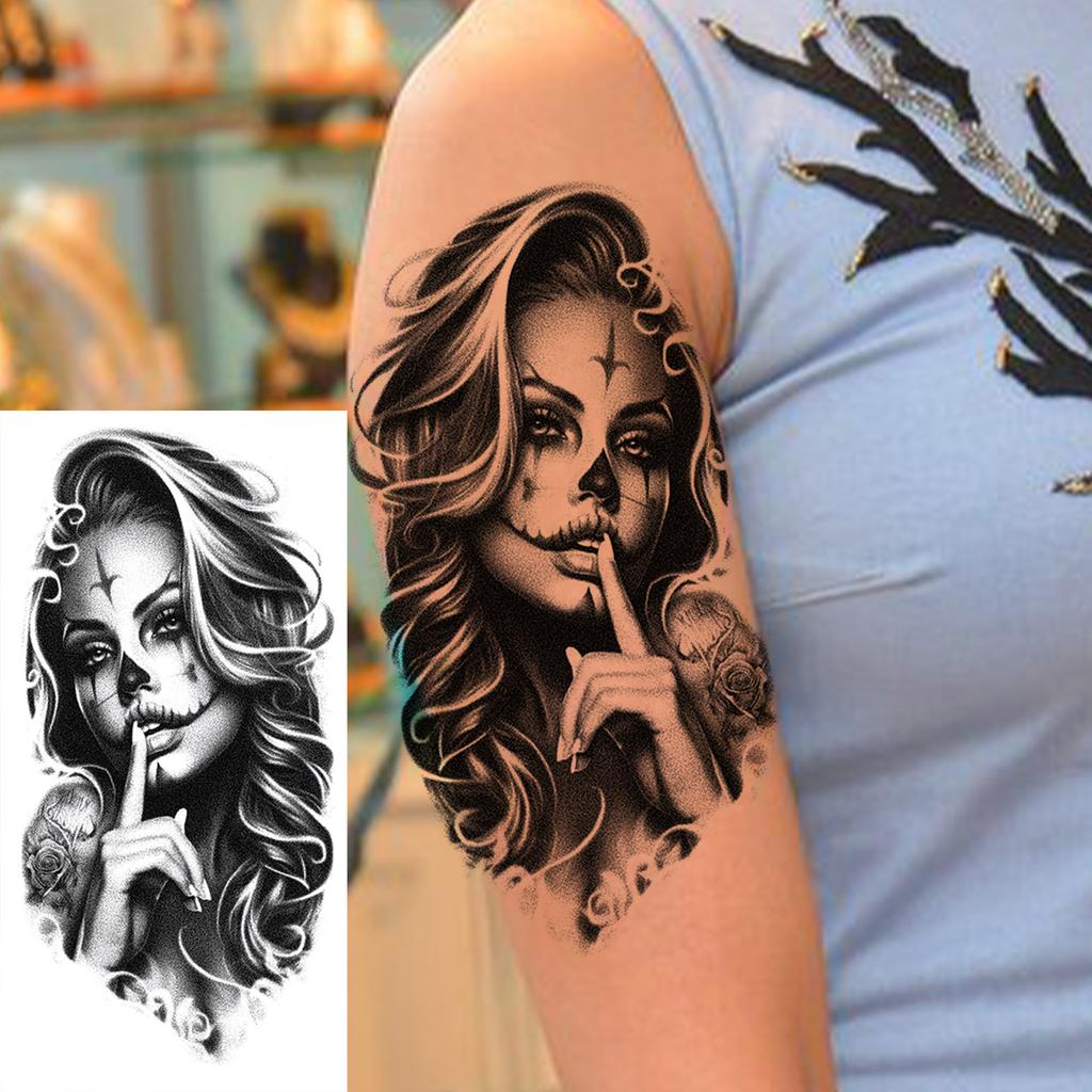 1 Sheet Wolf Lion Astronaut Temporary Tattoos For Men Women Adults Fake Tattoo Sticker Planet Galaxy Universe Outer Space