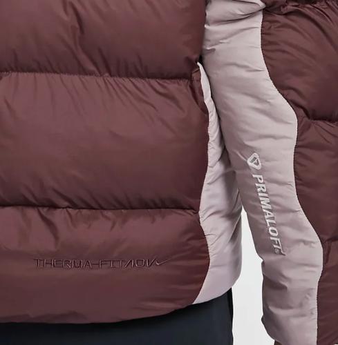 Nike ACG PrimaLoft Color-Block Hooded Zipper Warm Puffer Jacket Unisex Red