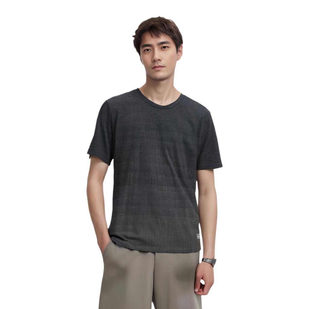 Li Ning T Shirt Men's Black Smoky Ink Gray ATST563-1