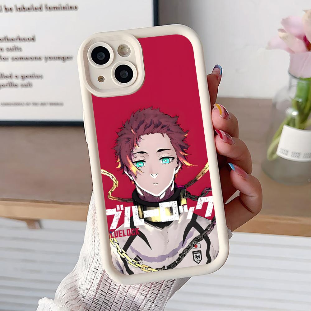 Blue Lock Ranze Kurona Thicken TPU Mobile Phone Case for iPhone 17 16 15 14 13 12 11 Air Pro Max Plus Colorful Cover iPhone 14 Plus