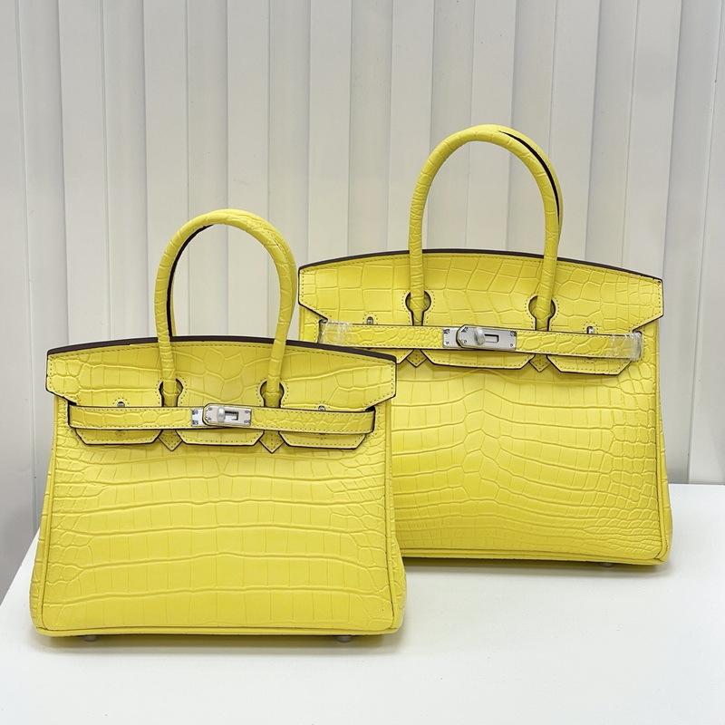 New Leather Women's Bag Crocodile Pattern Leather Matte 2530CM Platinum Bag Classic Versatile Portable
