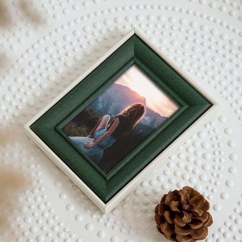 2pcs Minimalist Wooden Photo Frames 7-Inch Vintage Elegant Display Frame for Bedroom Office Living Room Decor Bridal Shops Cafes