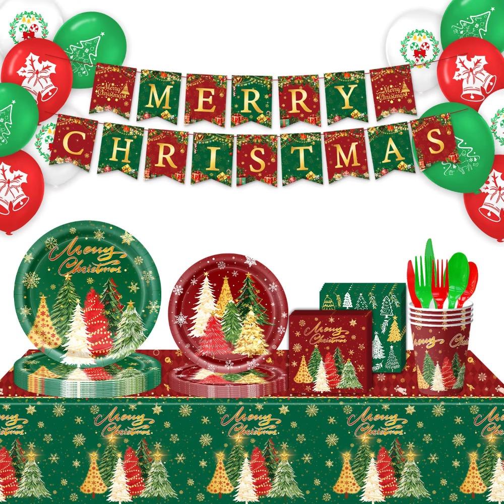 Thickened Paper Disposable Tableware Set Waterproof Party Plate Cup Napkin Tablecloth Home