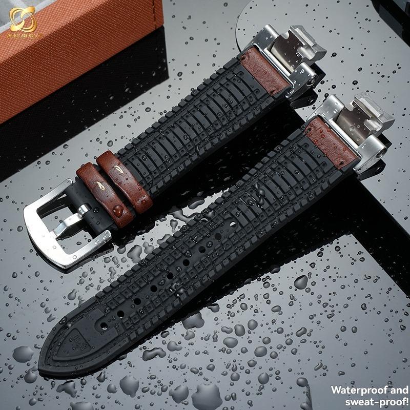 Cinturino in pelle italiana e silicone Per Casio G-SHOCK Steel Heart serie GST-B400 cinturino per orologio alla moda casual