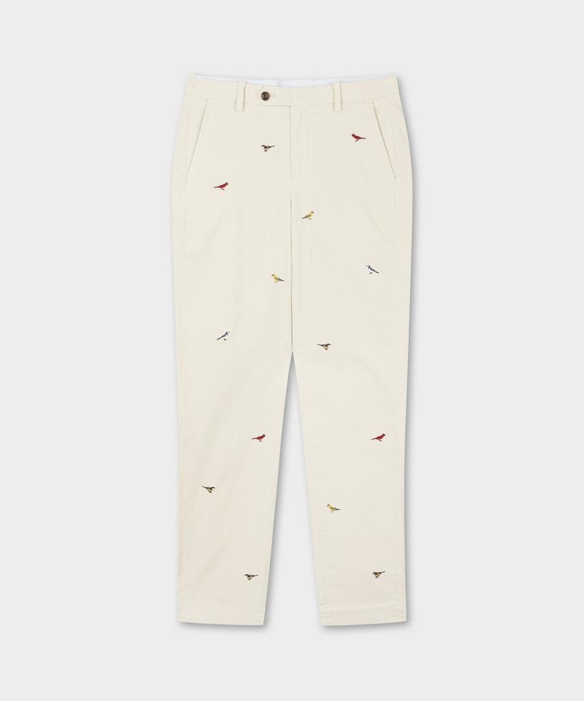 BROOKS BROTHERS Regular Fit 15W Corduroy Bird Pattern Chino Pants (Beige) (Bbpcmnf404)