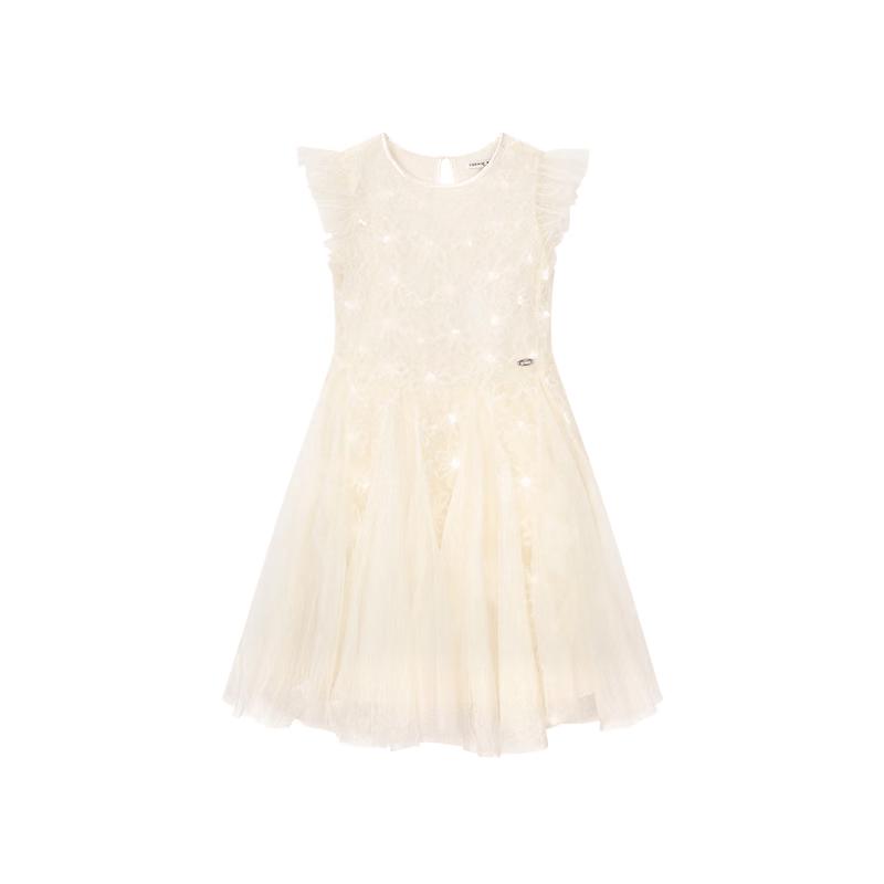 Teenie Weenie Kids Girl's Flower Sequin 3D Embroidery Princess Dress