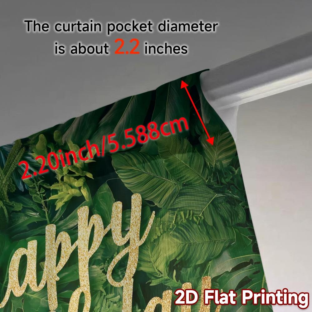 2pcs, 2D FLAT PRINTING Curtains (Without Rod) Green Celebration Modern Modern Curtains Polyester Easy Install Curtains Gifts