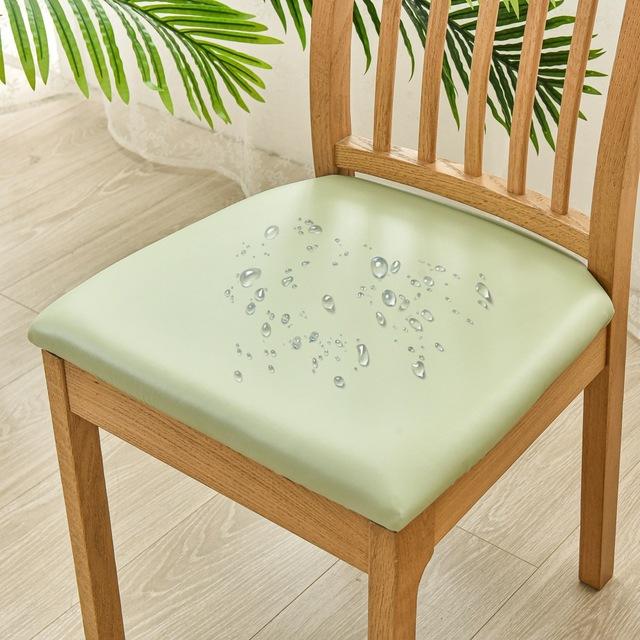 Vodotěsný strečový potah sedáku z materiálu Pu Elastické proti znečištění oleji - odolný potah polštáře židle pro jídelnu, kuchyň, domácí chránič