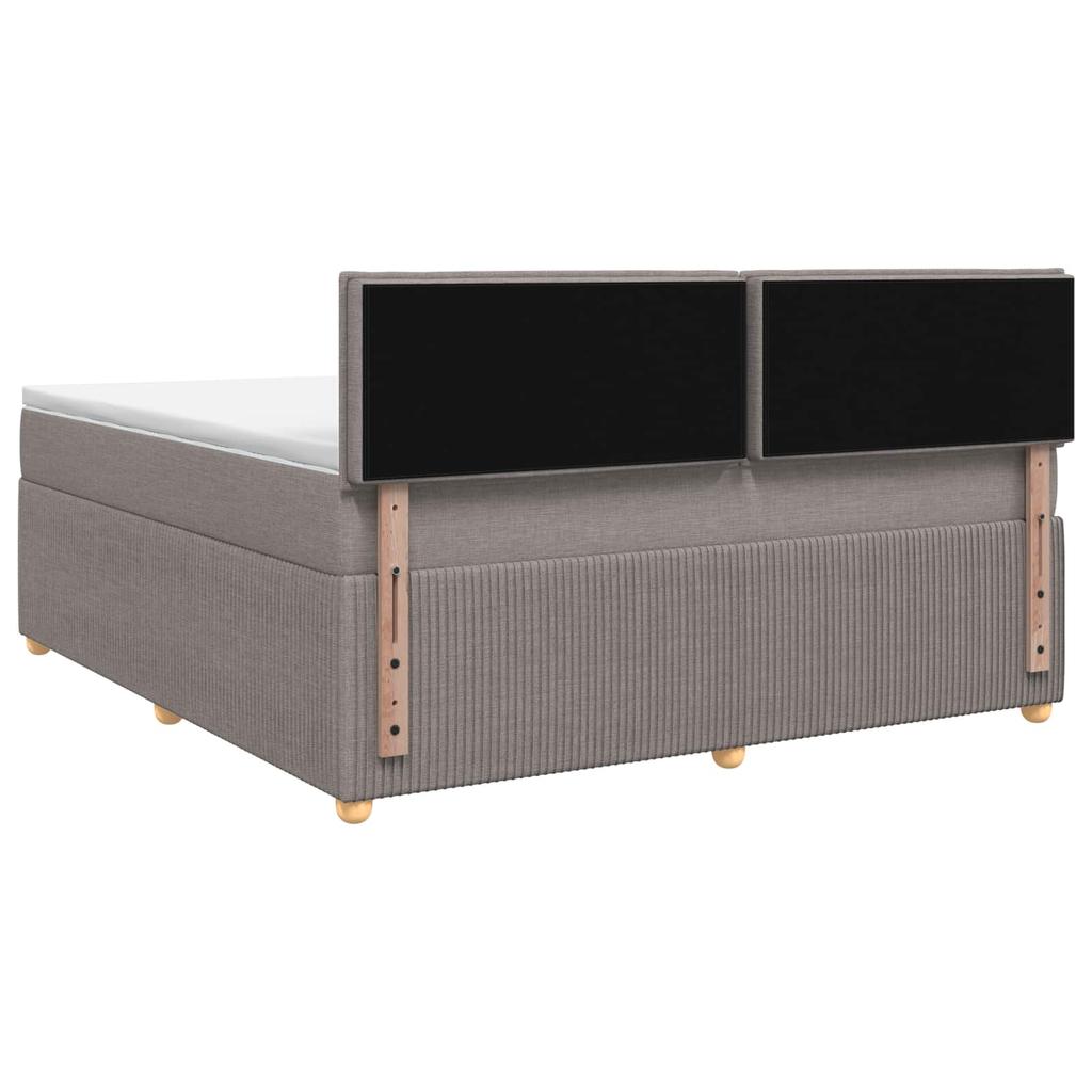 Box Spring Bed with Mattress Taupe 140 x 190 cm Fabric