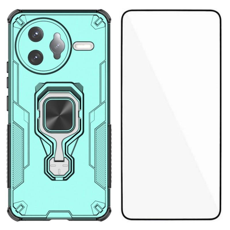 

For Xiaomi Poco F7 Ultra 5G/Xiaomi Redmi K80 Pro 5G Phone Case WANLONFENG PC TPU Back Cover Kickstand with Tempered Glass Green