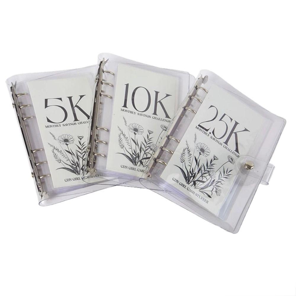Creative Savings Challenge Binder Loose-leaf Cash Savings Binder PVC Envelope  Cash And Savings