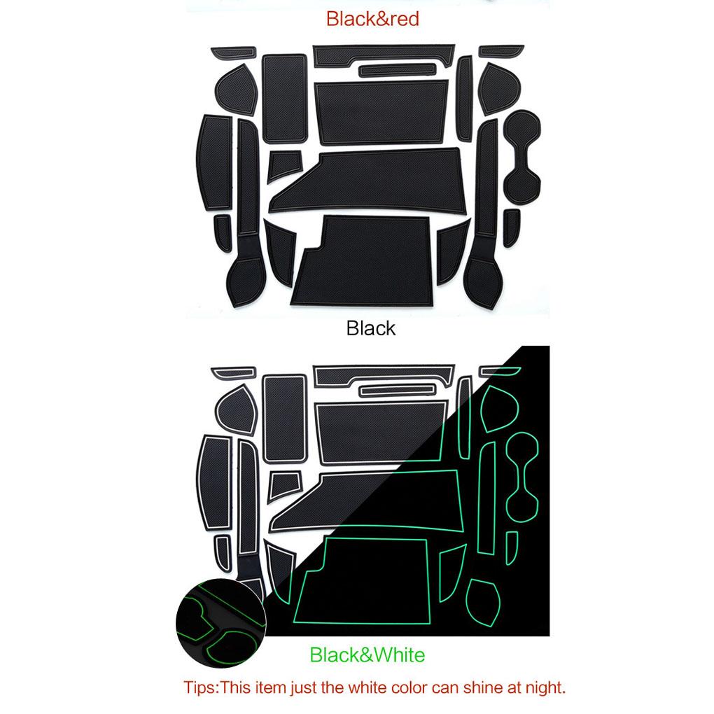 19 Stück Auto Armlehne Türschlitz Matte Fahrzeug Getränkehalter Rutschfeste Türrillenmatte Automobil PVC Modifikationszubehör