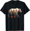 Bear Forest Mountains Trees Nature Sunset Outdoor Graphic T-Shirt