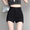 2024 Herbst Koreanische High Waist Slim Schwarze Shorts für Damen - Vielseitiges High-End-Design