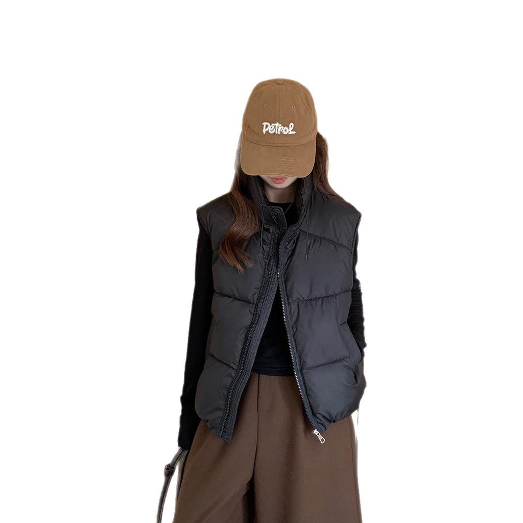 Student tide stand-up collar vest women's short vest new small jacket fashion down cotton
