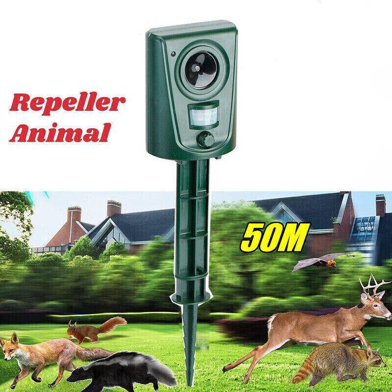 Ultrasonic Cat Battery Dog Repellent Fox Pest Scarer Deterrent Supplies Garden