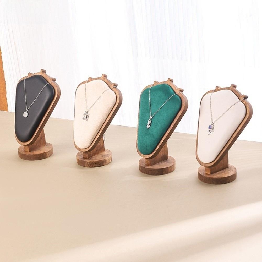 Wooden Jewelry Display Frame Velvet/PU Jewelry Organizer Necklace Holder Packaging Display