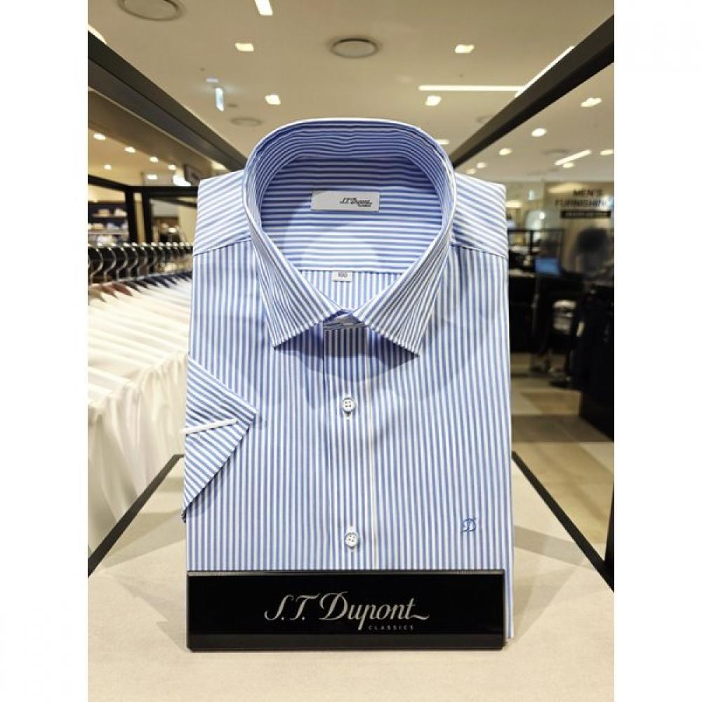 S.t. Dupont Stretch Stripe Short Sleeve Slim Fit Shirt Se5mm21hs311sbu 95