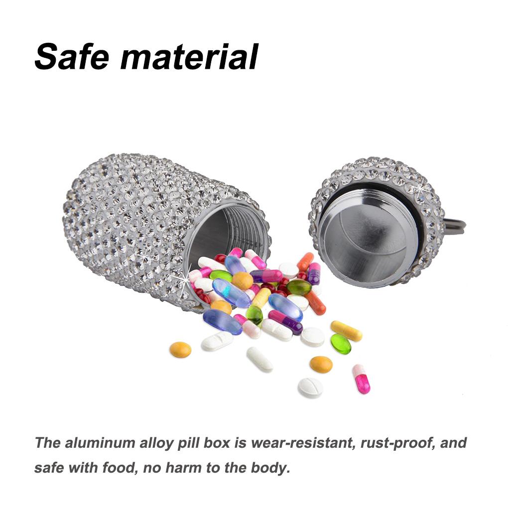4 Pieces Aluminum Alloy Waterproof Pill Cases Dispenser Containers Airtight Piller Holder Organizer Health Care