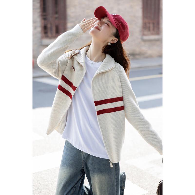 Mocana Striped Double-Zipper Knit Sweater