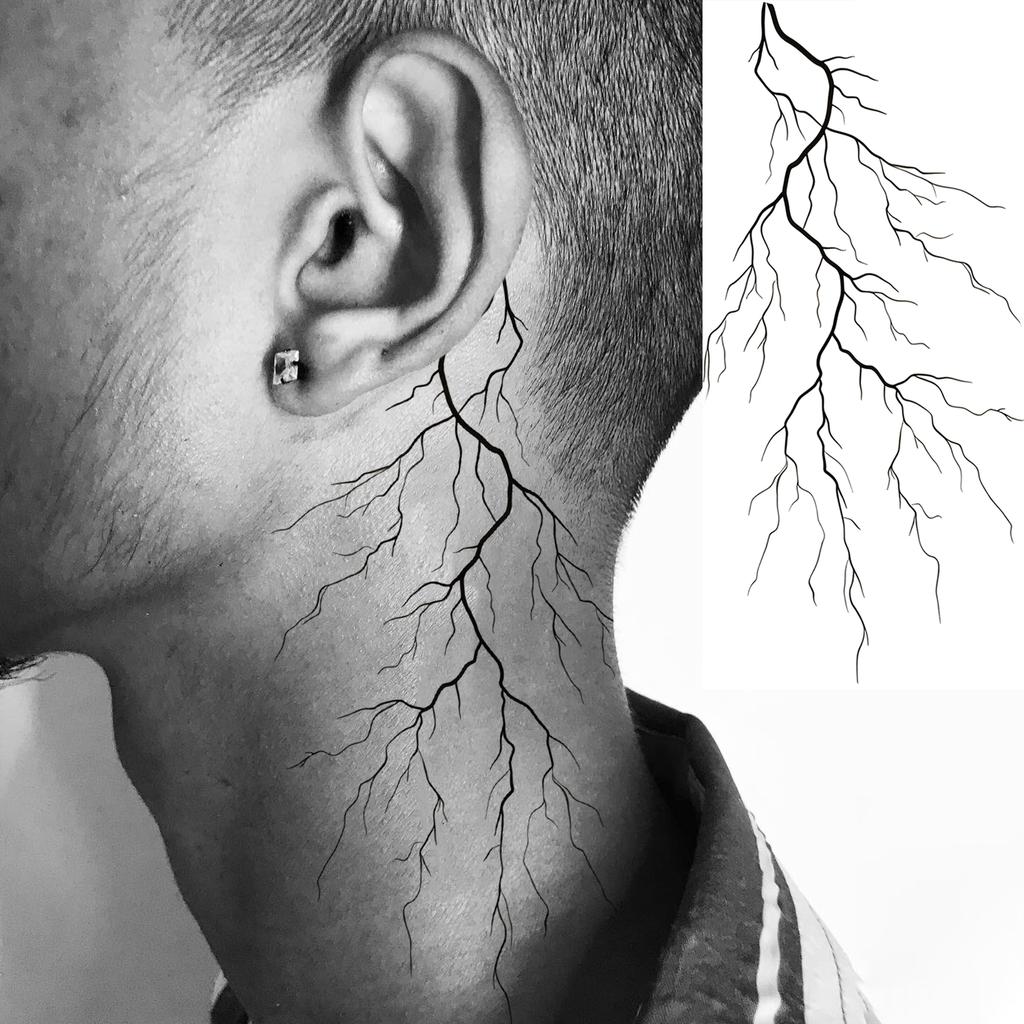 1 Foglio Tatuaggi Temporanei Vichingo Maori Drago Totem per Uomo Avambraccio Collo, Adesivi Tatuaggio Finti Temporanei Impermeabili Tatuaggi Realistici