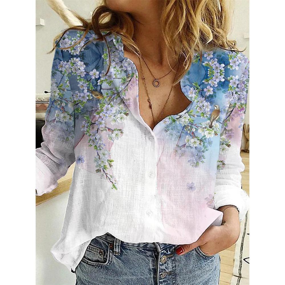 Temperament Loose Blouse Fashion Casual Woman Shirt Elegant Long Sleeve Shirt Woman Holiday Weekend Top