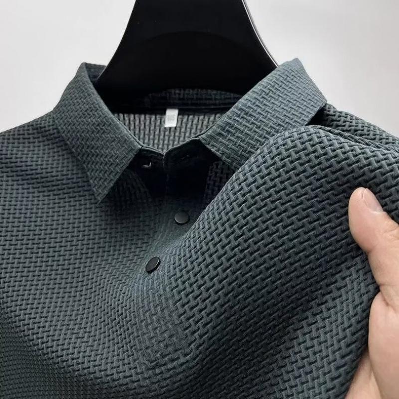 Übergröße Herren Light Luxury Poloshirt - Kurzarm, 8XL, Sommer Oberteil für großen Bauch M black