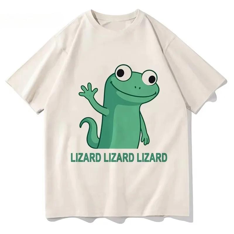 Funny Lizard Meme T Shirt 2026 Fashion UnisexWomen Aesthetic Tshirt Unisex High Quality Streetwear Kawaii Tees Shirts