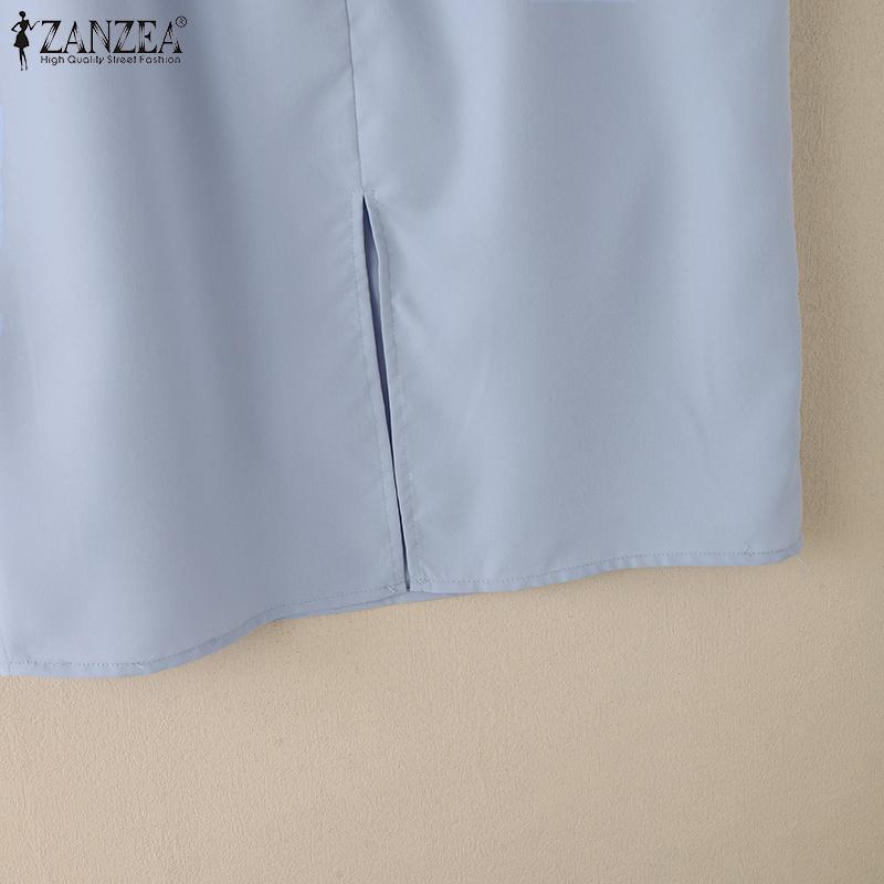 ZANZEA Vestido de Vaina Casual de Verano sin Mangas con Cuello en V para Mujer