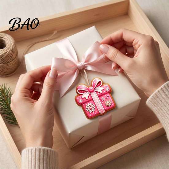 Decorative Wood Shapes for Christmas 12/24/36Pcs Pink Gingerbread Wooden Ornaments, Xmas Tree Hanging Decorations, Cute Cookie Ornaments Festive