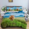 Highland Cow Duvet Cover Bull Cattle Bedding Set Western Cowboy Comforter Cover Full Queen For Boys Teen Farmhouse Quilt Cover
