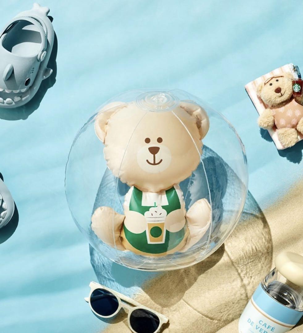 

[Б/У] Корейский надувной мяч Starbucks Bearista, прибл.. 25см