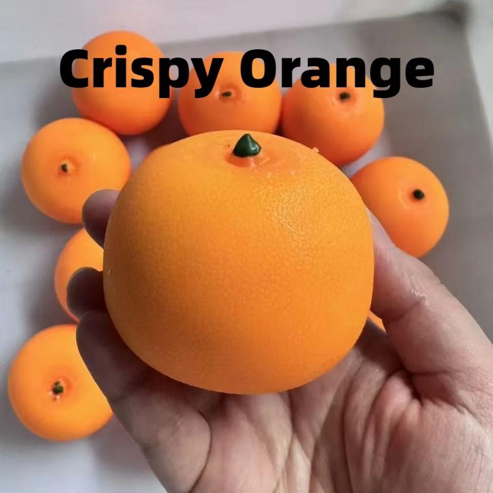 Handmade Orange Squeeze Toy Sensory Blocks Filled Fidget Novelty Squishy Crunchy Kid Adults