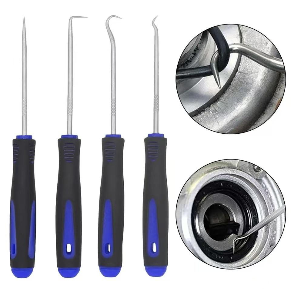 4Pcs Car Oil Seal Screwdrivers Set Car AutoOil Seal O-Ring Seal Gasket Pick Puller RemoverPick Hooks Tools Car Repair Tools