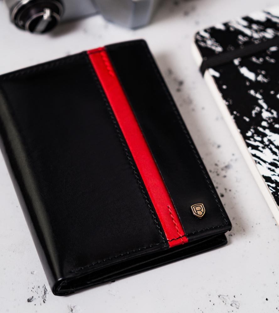 Men's vertical wallet with zippered compartment - Rovicky