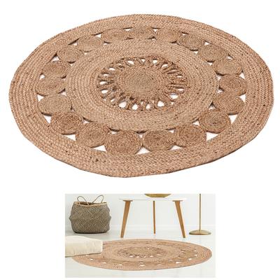 [R2492] - Tapete de juta 'Boho' cru (mandala) - 90 cm