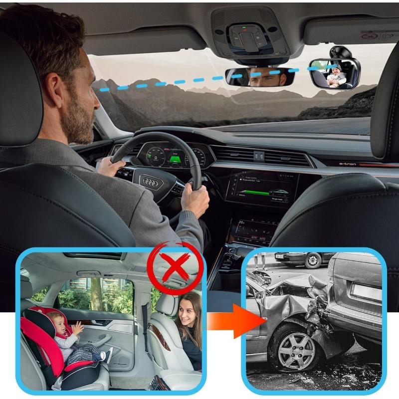 Wide Angle HD Baby Car Rearview Mirror 360 Adjustable Suction Cup Windshield Infant Safety Monitor Vehicle Rear Facing Mirror Interior Mirrors6