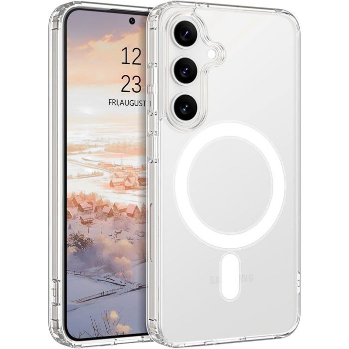Coque de protection - BOOLING - pour Samsung Galaxy S25 - Transparente - Magnétique - avec 2 Verres Trempés