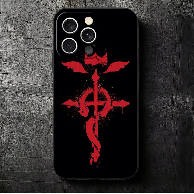 

F-Fullmetal A-Alchemist Anime Soft Phone Case for iPhone 16 16E 17 Air 15 Pro Max 14 Plus 13 Mini 11 12 7 Black Cover Back Shell iPhone 17 Air