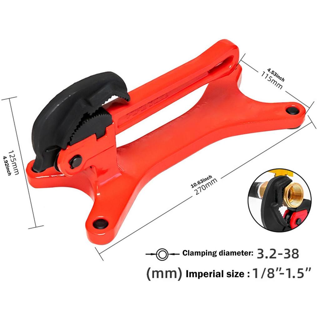 Ρυθμιζόμενη Σωληνολαβίδα Αντιολισθητική Εύκολη στη Χρήση Πρακτική Πολυλειτουργική Στιβαρή Σωληνολαβίδα, Φορητή Αλουμινένια Σωληνολαβίδα Στερέωσης Σωλήνα