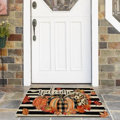 Autumn Harvest Festival Doormat Machine Washable & Durable Entrance Hallway Mat Bathroom Rug Festive Home Decor